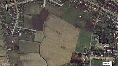 luchtfoto met lokatie verdwenen bunker E2